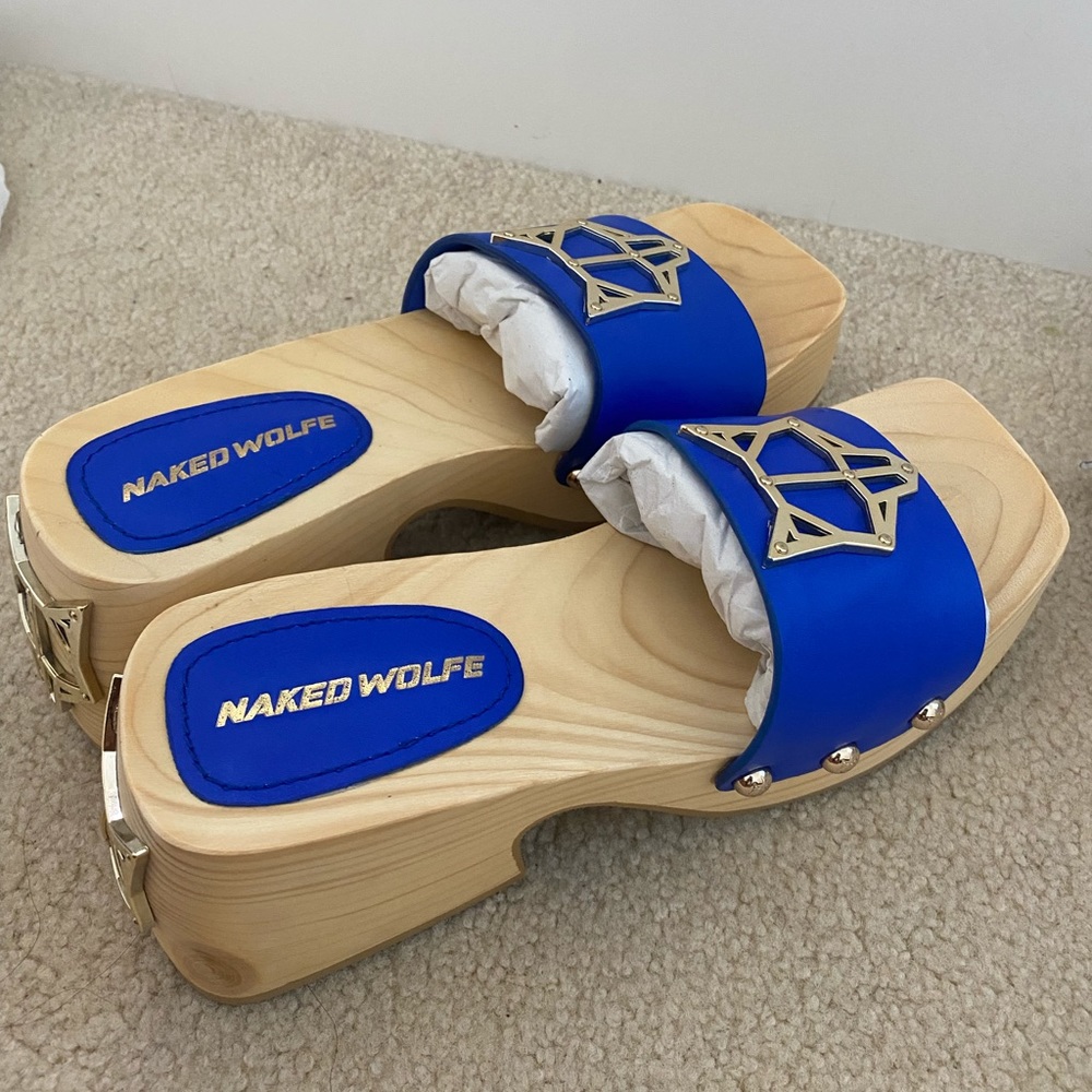 Naked Wolfe Blue Woody Heels